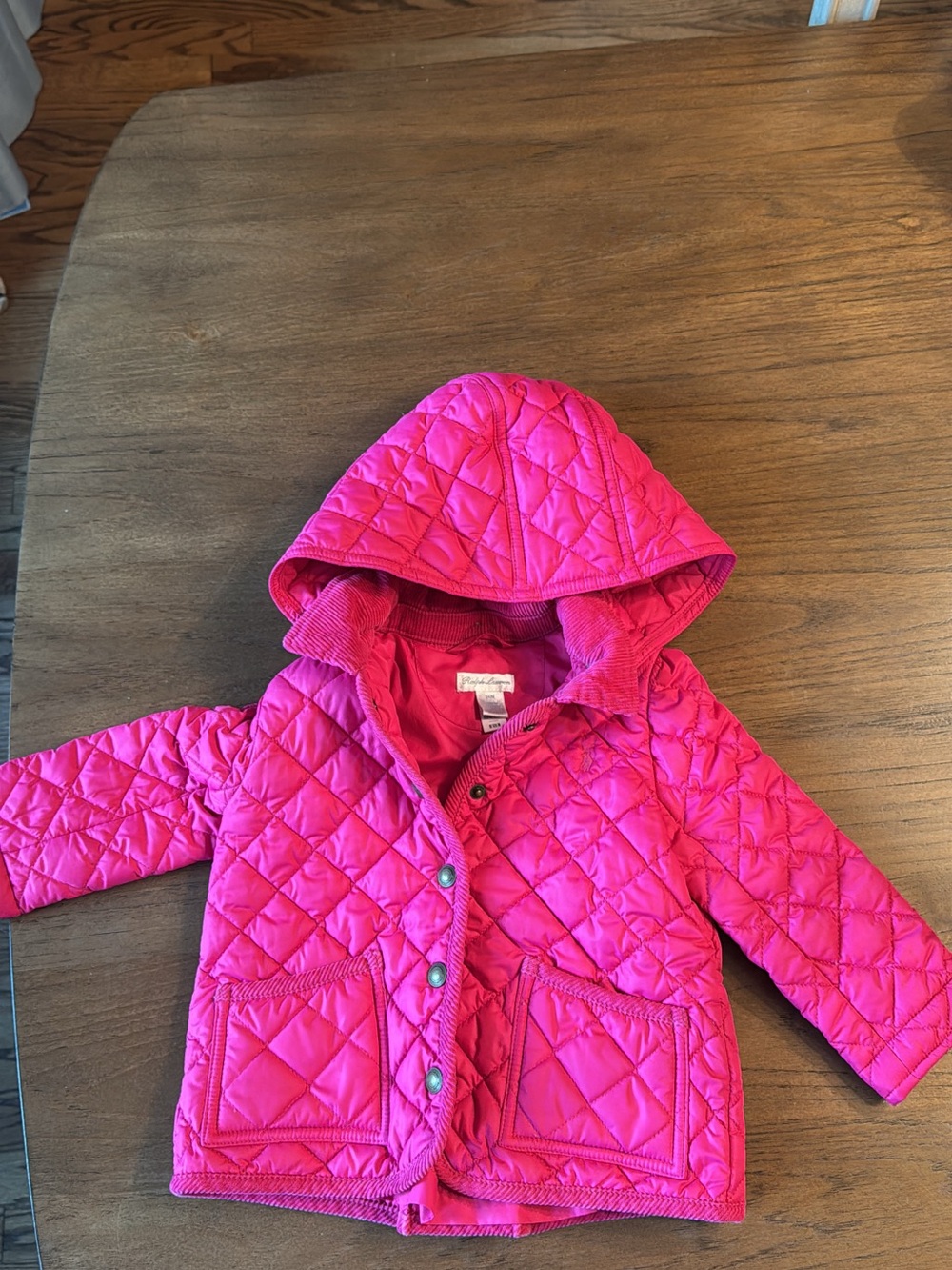 Polo by Ralph Lauren Hot Pink Quilted Hooded Puffer Jacket